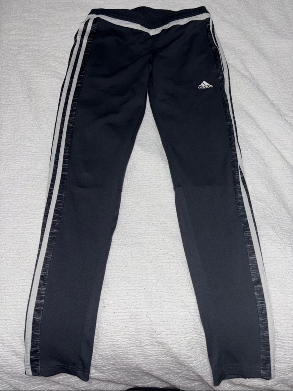 adidas Black Joggers with White Side Stripes